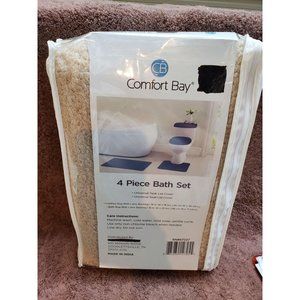 Bath rug set 4 pc LIGHT BROWN NEW Latex backing